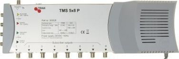 Ndërprerës satelitor Triax TMS-5/8, i bardhë/i hirtë