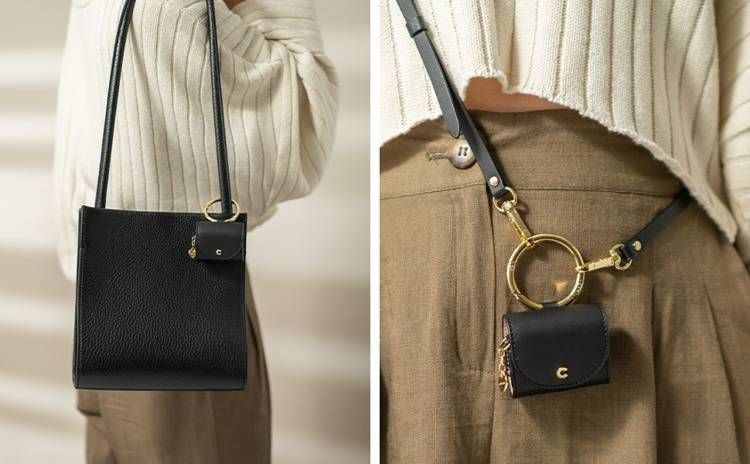 Çantë mbrojtëse Cyrill Mini Bag Classic për AirPods 3, lëkurë PU, e zezë