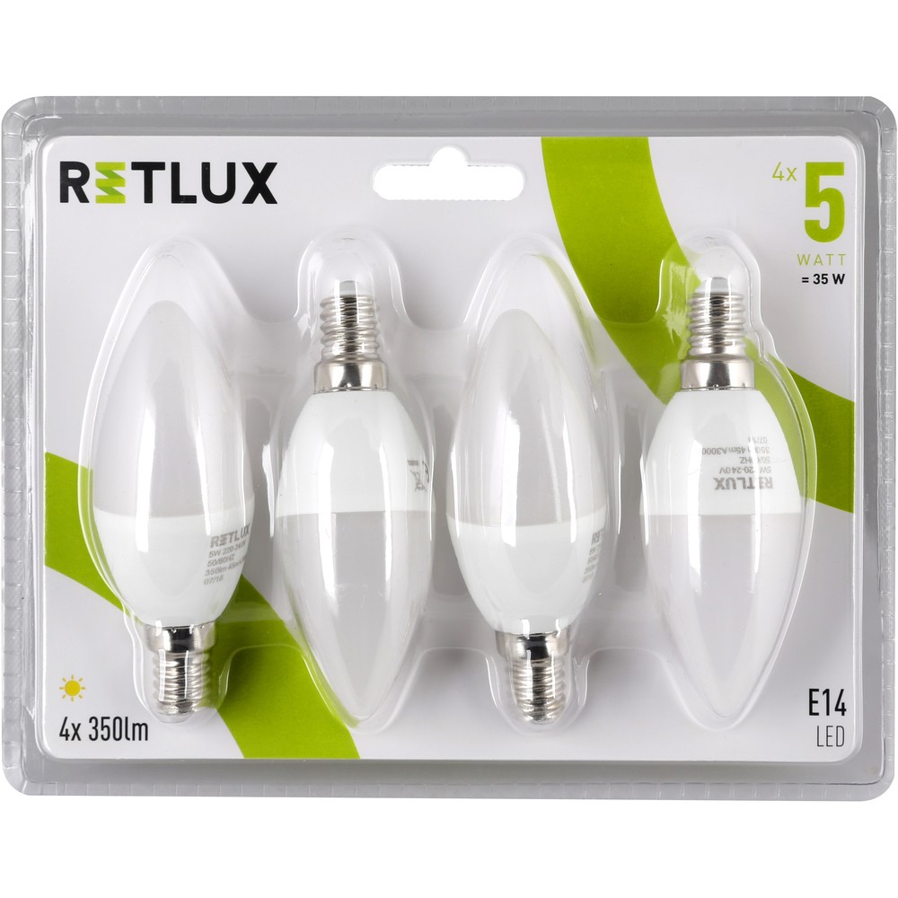 Poça Retlux REL 16 LED C37, E14 4 copë