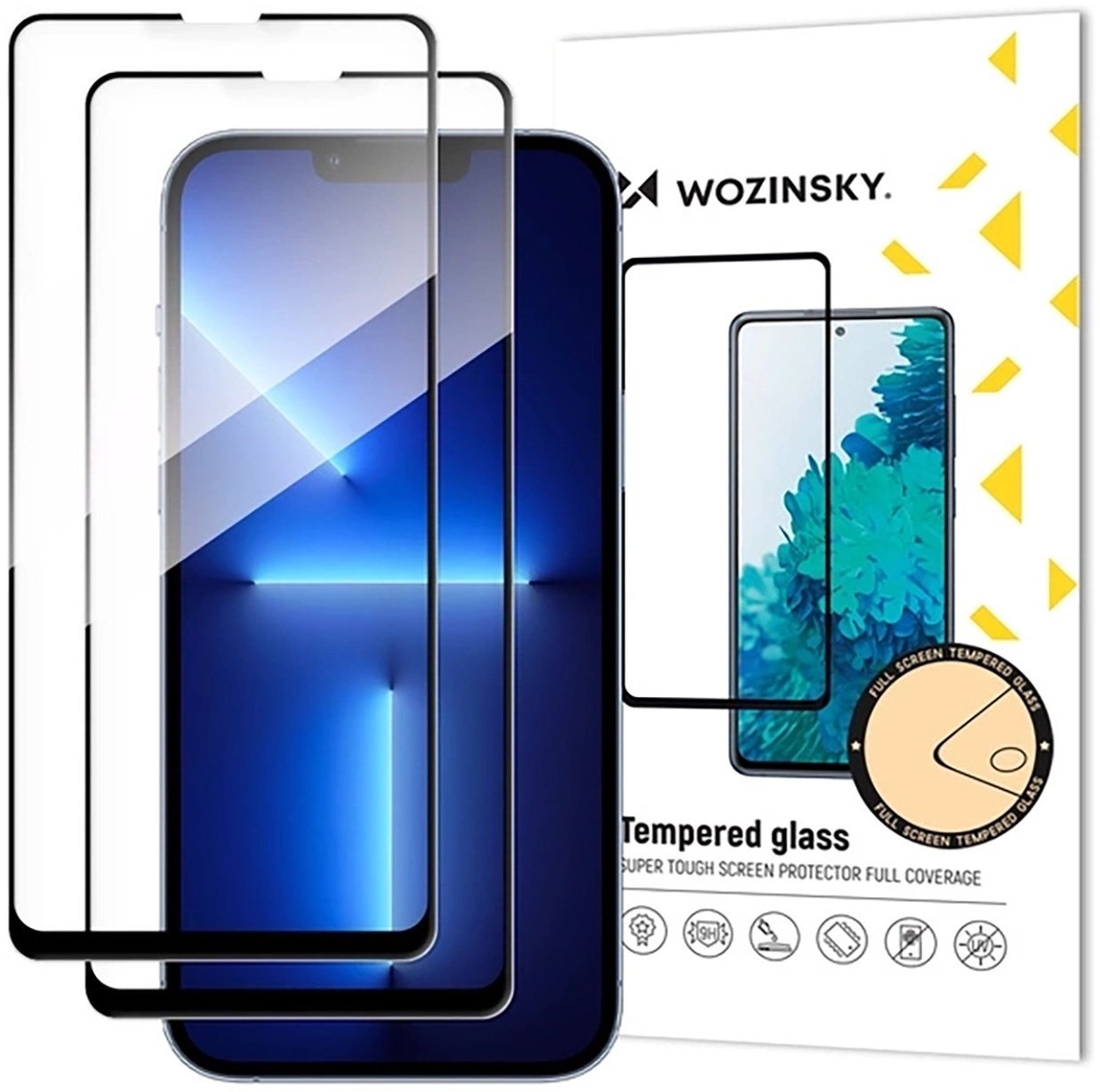Xham mbrojtës Wozinsky Full Glue për Samsung Galaxy M56, set 2 copë, 9H, transparent