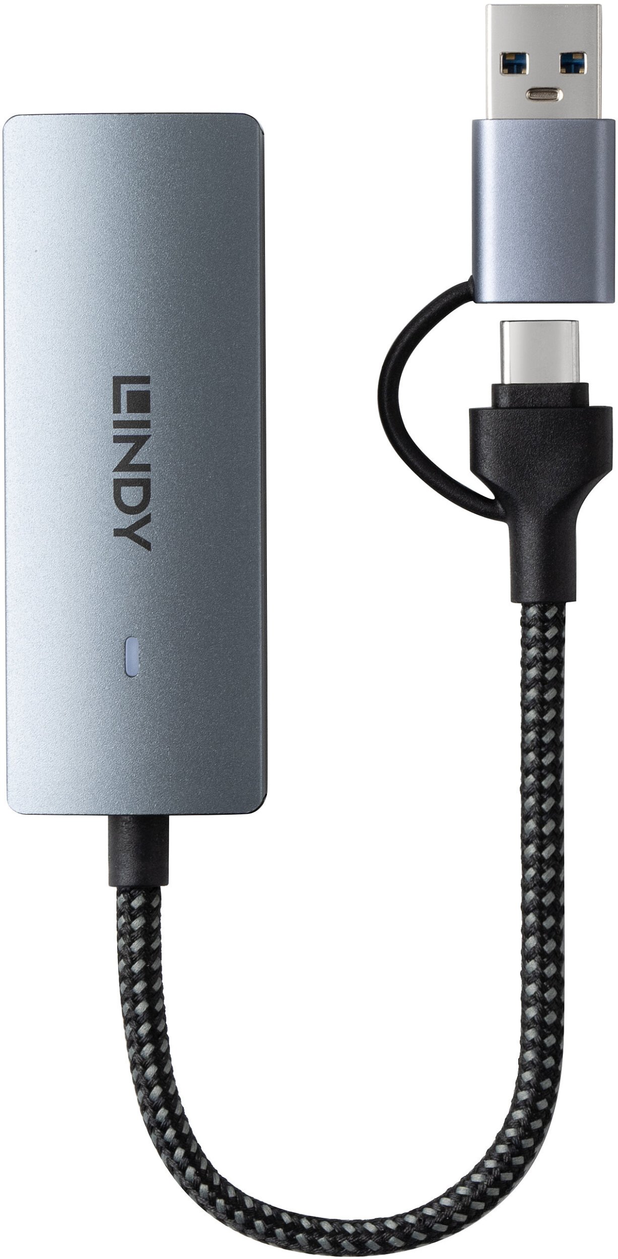 Adapter USB C në Ethernet 5G Lindy, USB 3.2 Gen 1, gri