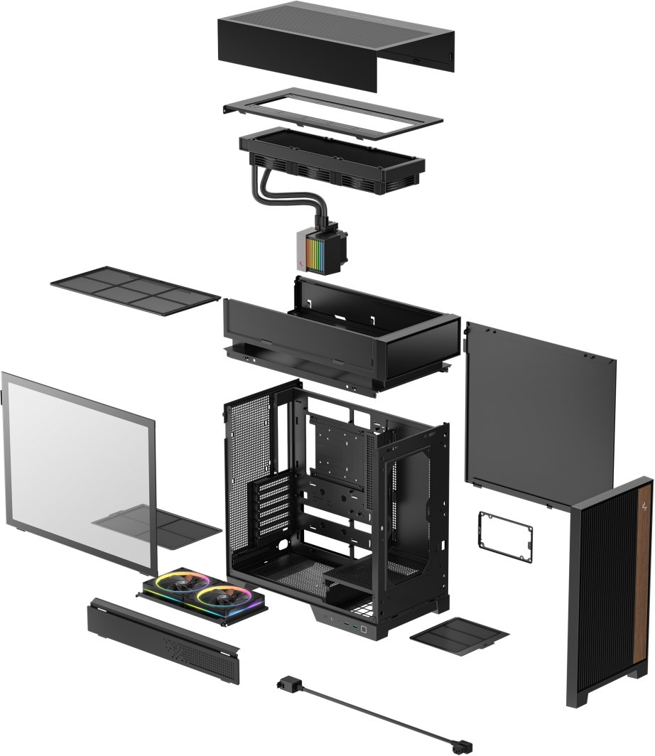 Kasë PC Deepcool CL6600, Mid Tower, AiO 360mm, e zezë
