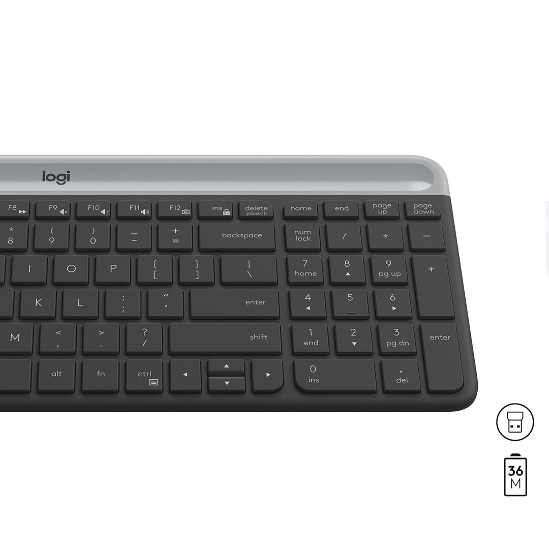 Set tastierë dhe maus Logitech MK470, 2.4 GHz, 1000 DPI, të zeza