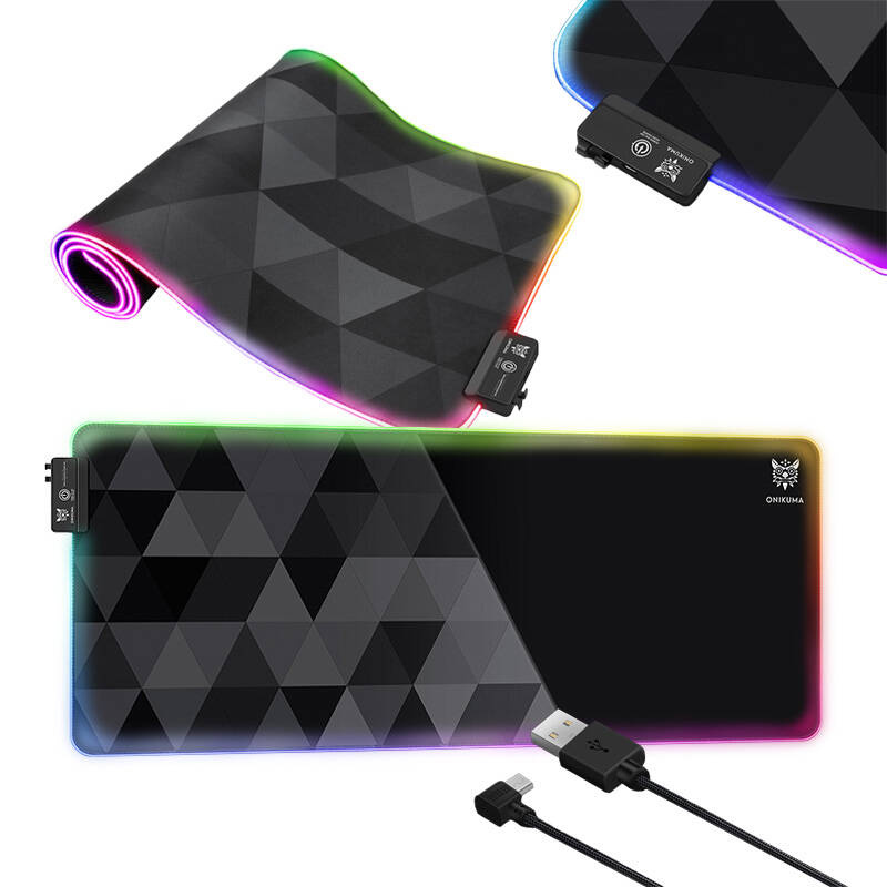 Mousepad Onikuma MP006 RGB, tapet i madh për tavolinë, USB, i zi