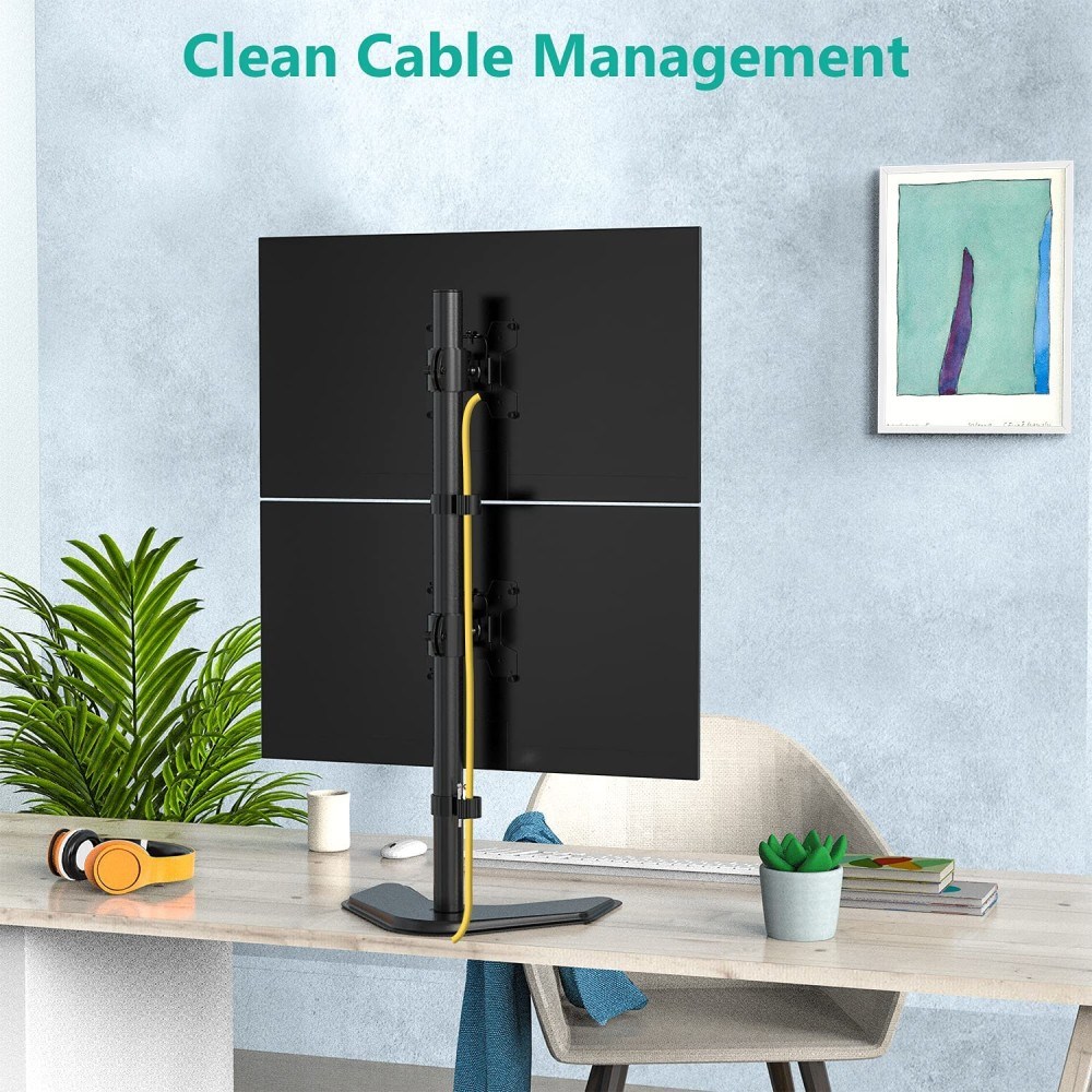 Mbajtëse tavoline për monitorë Techly ICA-LCD 2520V, për 2 monitorë 13"-27", VESA 75x75 100x100, e zezë