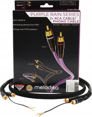 Kabllo audio Melodika MDPHD50 Purple Rain, 2xRCA Phono, 5m, e zezë