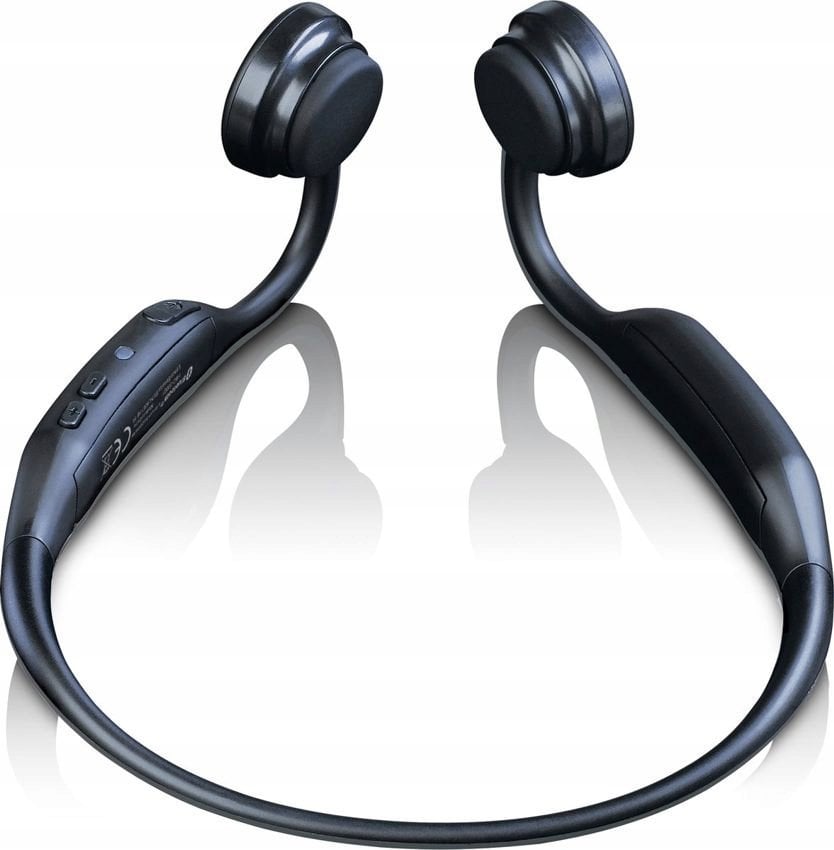 Kufje pa tela Lenco HBC-200GY, bone conduction, Bluetooth 5.0, të zeza