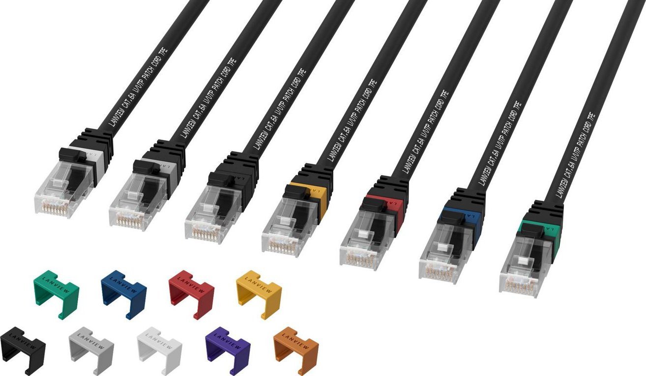 Kabllo rrjeti Lanview LV-UTP6A01B, Cat6A, 1m, e zezë