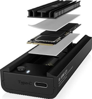 Stacion dokimi Icy Box IB-180MC-C31, M.2 NVMe dhe SATA, USB 3.2 Gen2 Type C, alumin, i zi