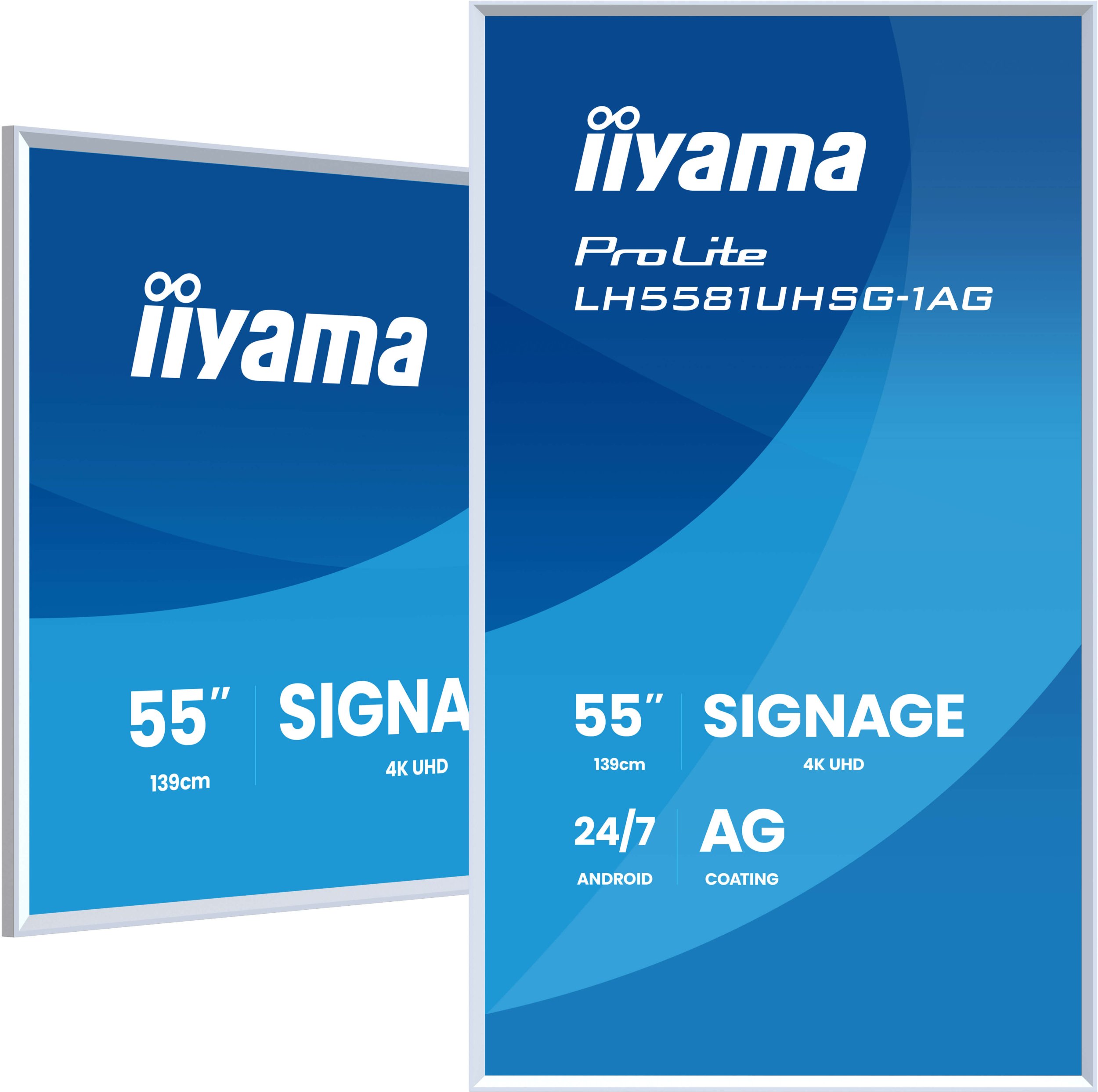 Ekran profesional Iiyama LH6581UHSG-1AG, 65", 4K Ultra HD, i bardhë