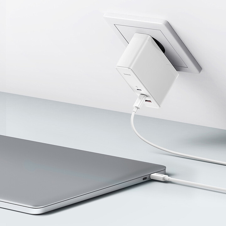 Karikues Baseus GaN5 Pro, 2x USB-C, USB-A, 140W, i bardhë