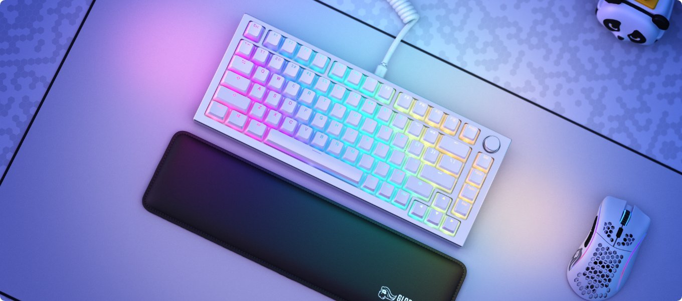 Set keycaps Glorious Aura V2 PBT ANSI US, 145 taste, i bardhë