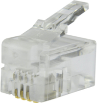Konektor telefoni Neku RJ14, 4P4C, i ngushtë, transparent