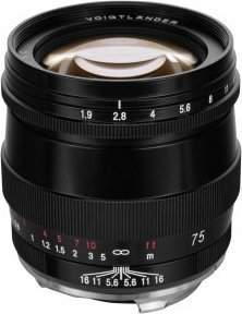 Objektiv fotografik Voigtlander Ultron 75mm f/1.9, për Leica M, SC, i zi