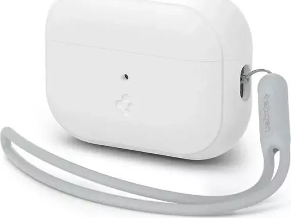 Mbështjellës për kufje Apple AirPods Pro 1/2 Spigen Silicone Fit Strap, silikon, me rrip, i bardhë
