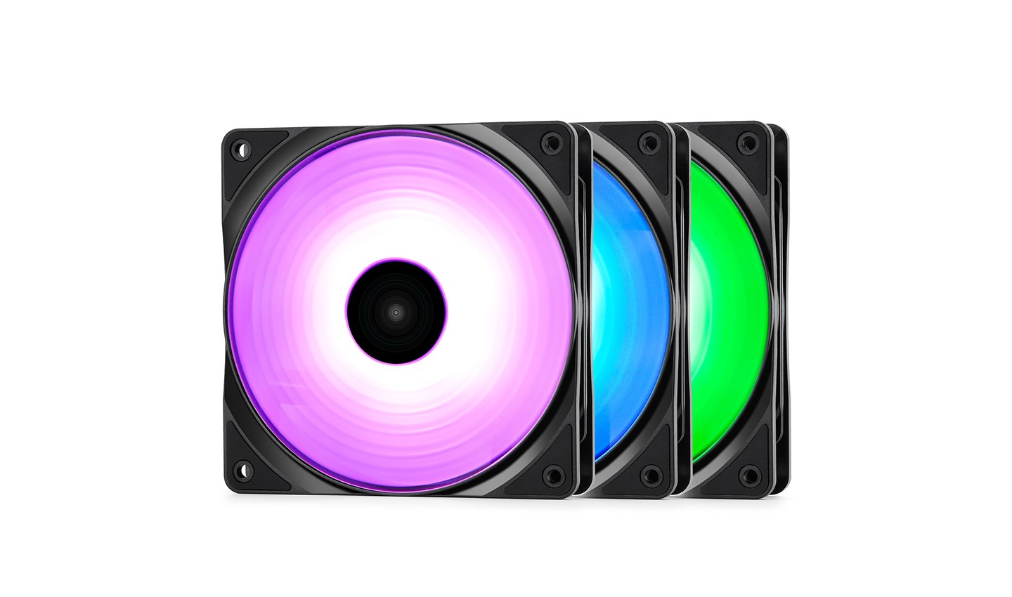 Ftohës Deepcool RF120, 3 copë, 12 cm, i zi