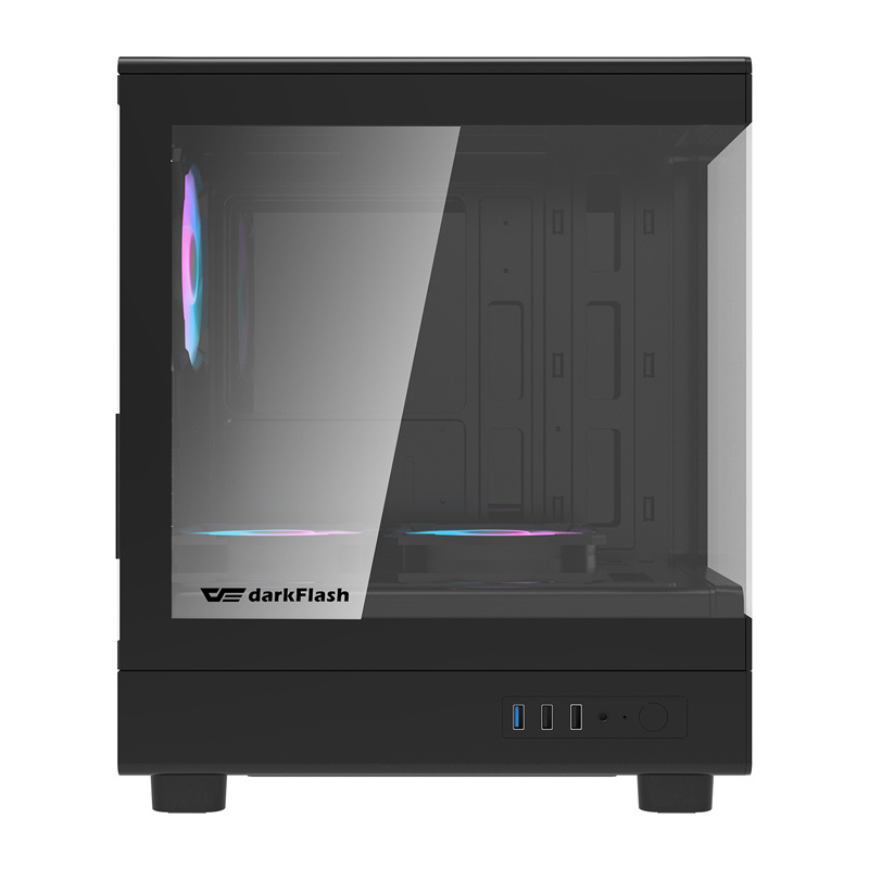 Kase kompjuteri Darkflash DB330M, 3 ventilatorë, xham anësor, e zezë