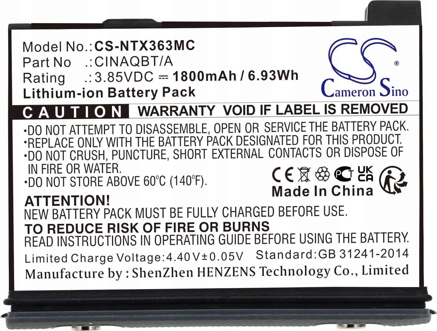 Bateri për kamera Insta360 One X3 CINAQBT/A, 1800mAh, Li ion