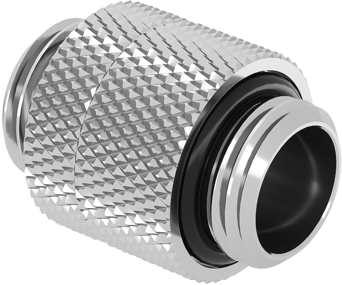 Adapter ftohjeje uji Barrow, G1/4" mashkull në G1/4" mashkull, 14mm, i rrotullueshëm, i bardhë argjendtë