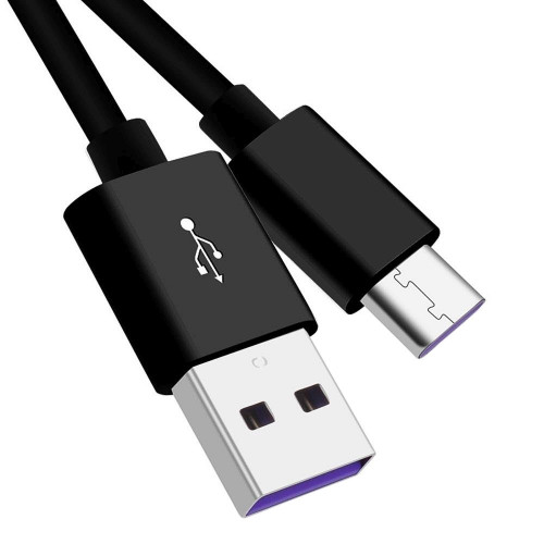 Kabllo karikimi PremiumCord USB A në USB C, 0.5m, 5A, e zezë