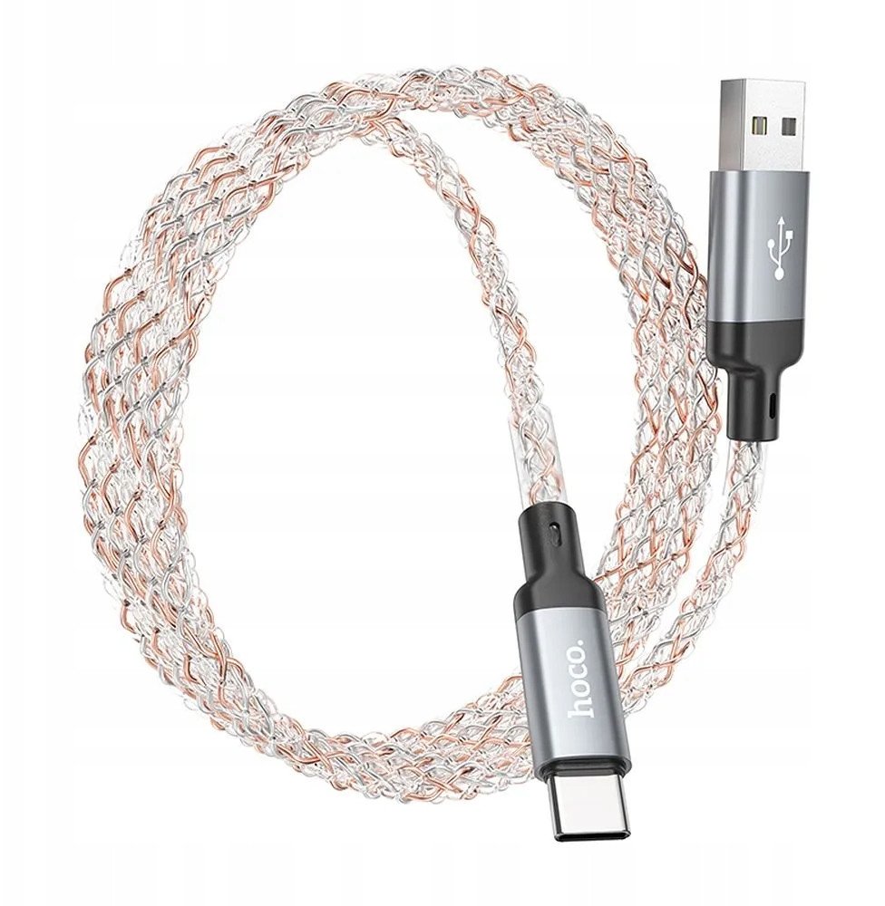 Kabllo karikimi Hoco U112 Shine, USB C në USB A, 1m, jeshile blu