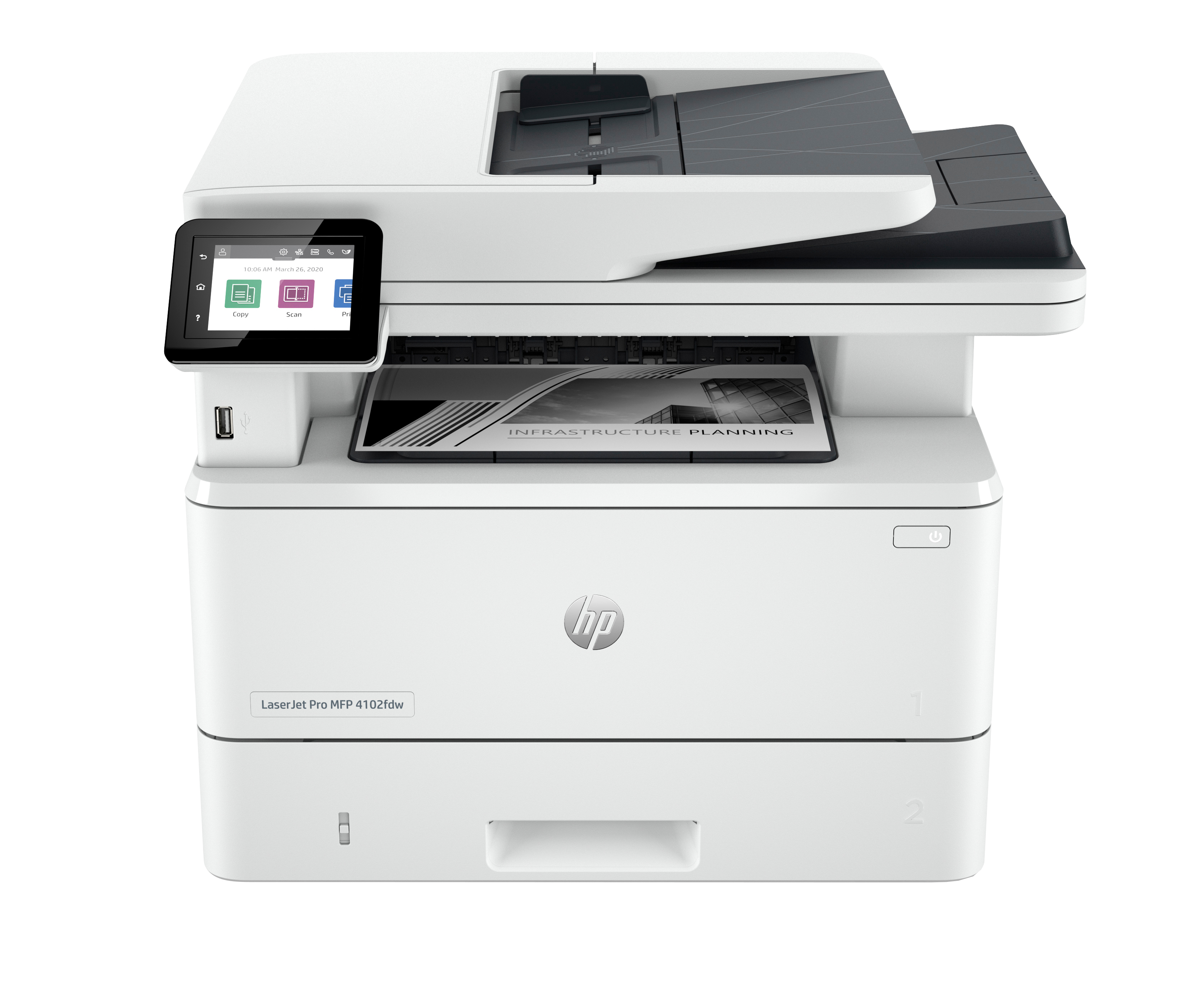 Printeri HP LaserJet Pro MFP 4102fdw, lazer monokrom, WiFi, i bardhë