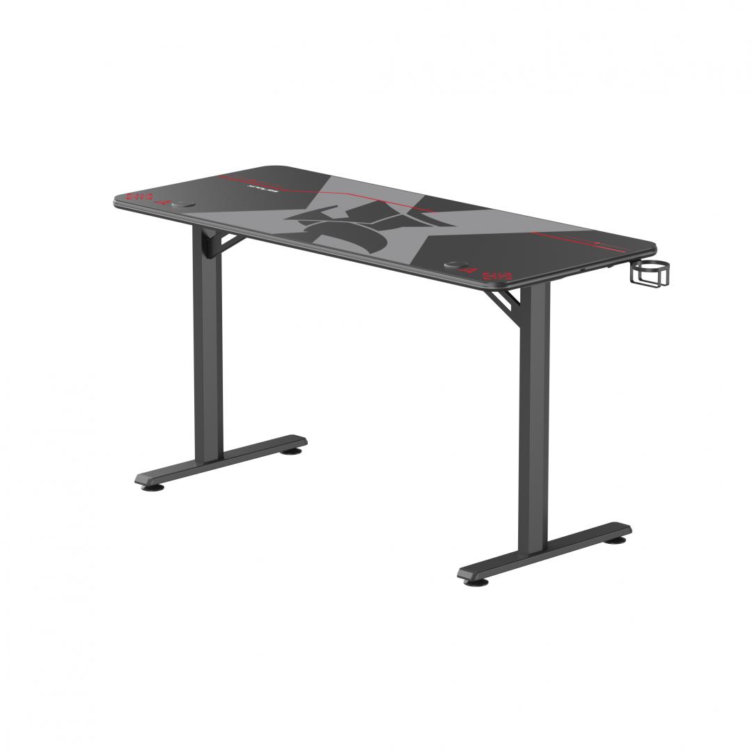 Tavolinë gaming Serioux Aeter RGB, 1200x600x750mm, me LED RGB, e zezë