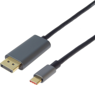 Kabllo video PremiumCord KU31DP09, USB C në DisplayPort, 8K, 2 m, gri metalike