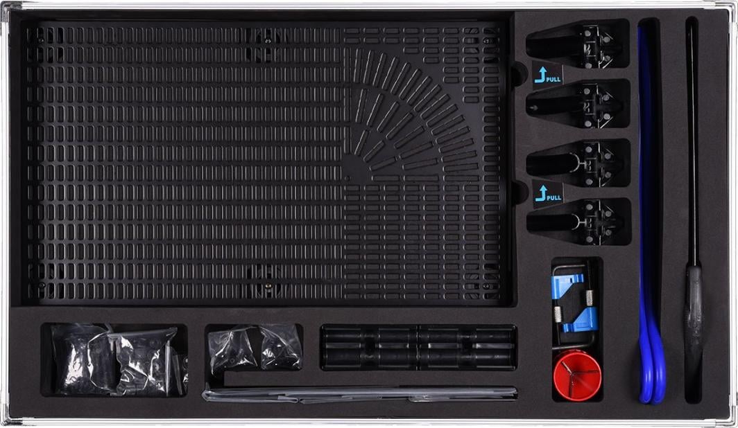 Set mjetesh Alphacool Eiskoffer Professional, përkulje HardTube 13 16mm, valixhe profesionale, i zi