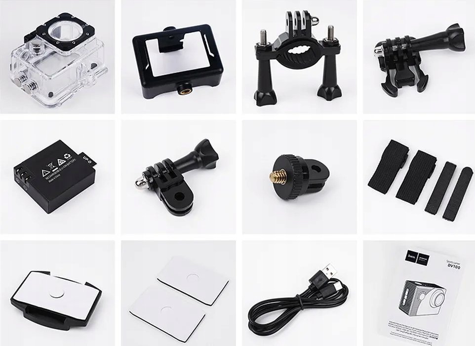 Kamerë sportive Hoco 1080P, Full HD, ekran 2", WiFi, e zezë