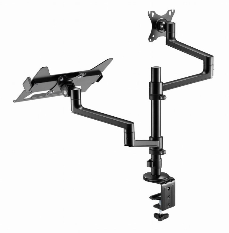 Krah montimi për monitor dhe laptop Gembird MA-DA-04, deri në 32", 17.3", i zi