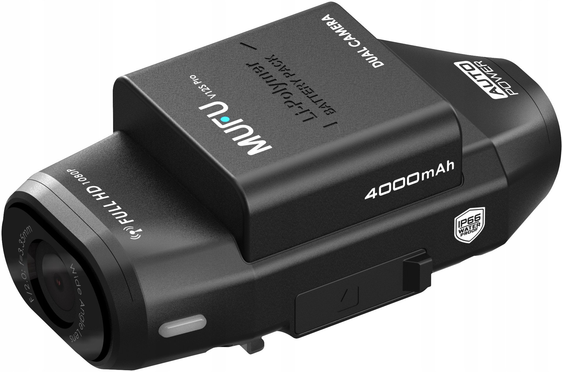 Kamerë dyfishe për motoçikletë Mufu V12S Pro, Full HD 1080p, WiFi, e zezë
