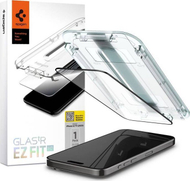 Xham i mbrojtjes Spigen Glas.tR EZ Fit për iPhone 15 Pro, i zi