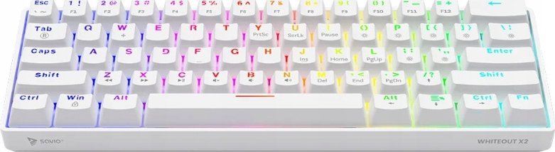 Tastierë mekanike Savio Whiteout X2, 60%, RGB, e bardhë
