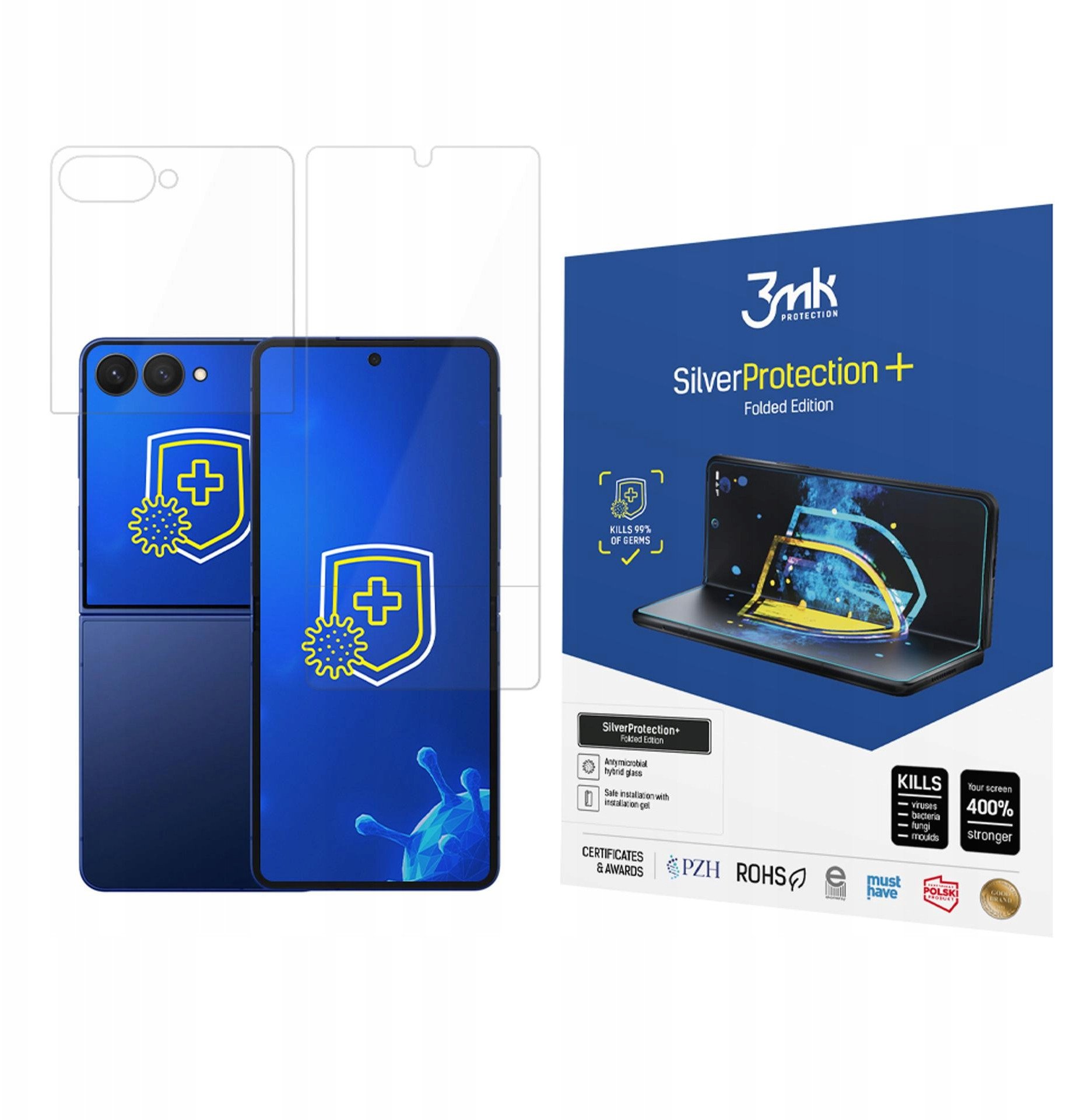 Folie mbrojtëse 3MK SilverProtection Plus Folded Edition për Samsung Galaxy Z Flip7, për ekran, transparente