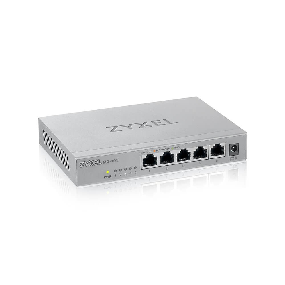 Switch rrjeti Zyxel XMG-105, 5 porta 2.5G, i pa-menaxhuar, gri