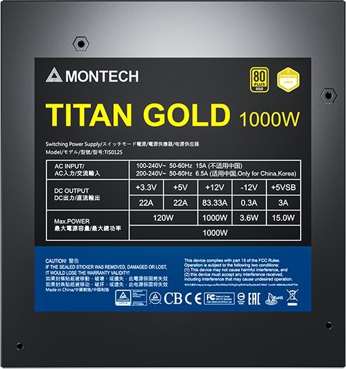 Burim energjie Montech Titan Gold TIS0125 ATX 3.0, 1000W