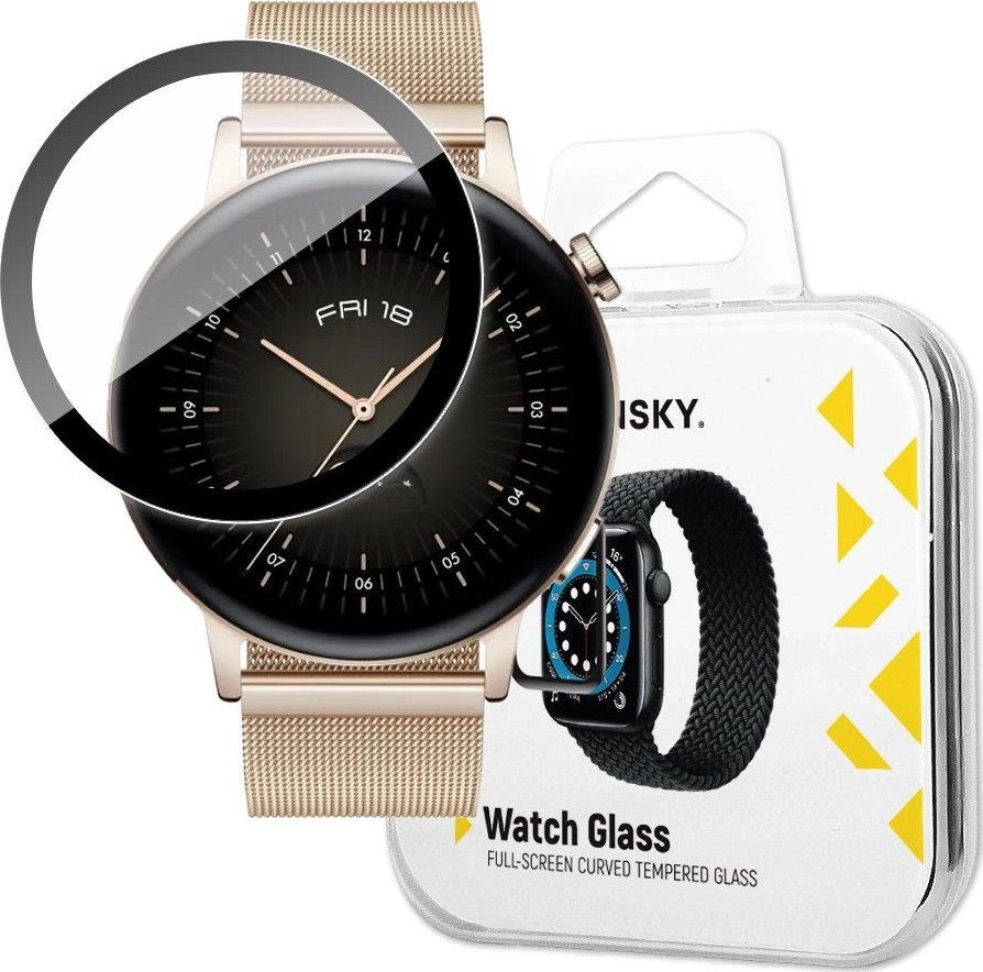 Mbrojtës ekrani Wozinsky Watch Glass për Huawei Watch GT 3 46mm, tempered glass, kornizë e zezë