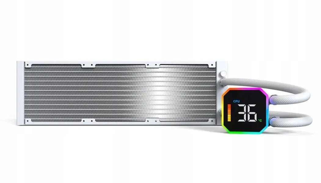 Ftohës uji CPU Montech HyperFlow Digital 360, AIO 360mm, Intel AMD, i bardhë