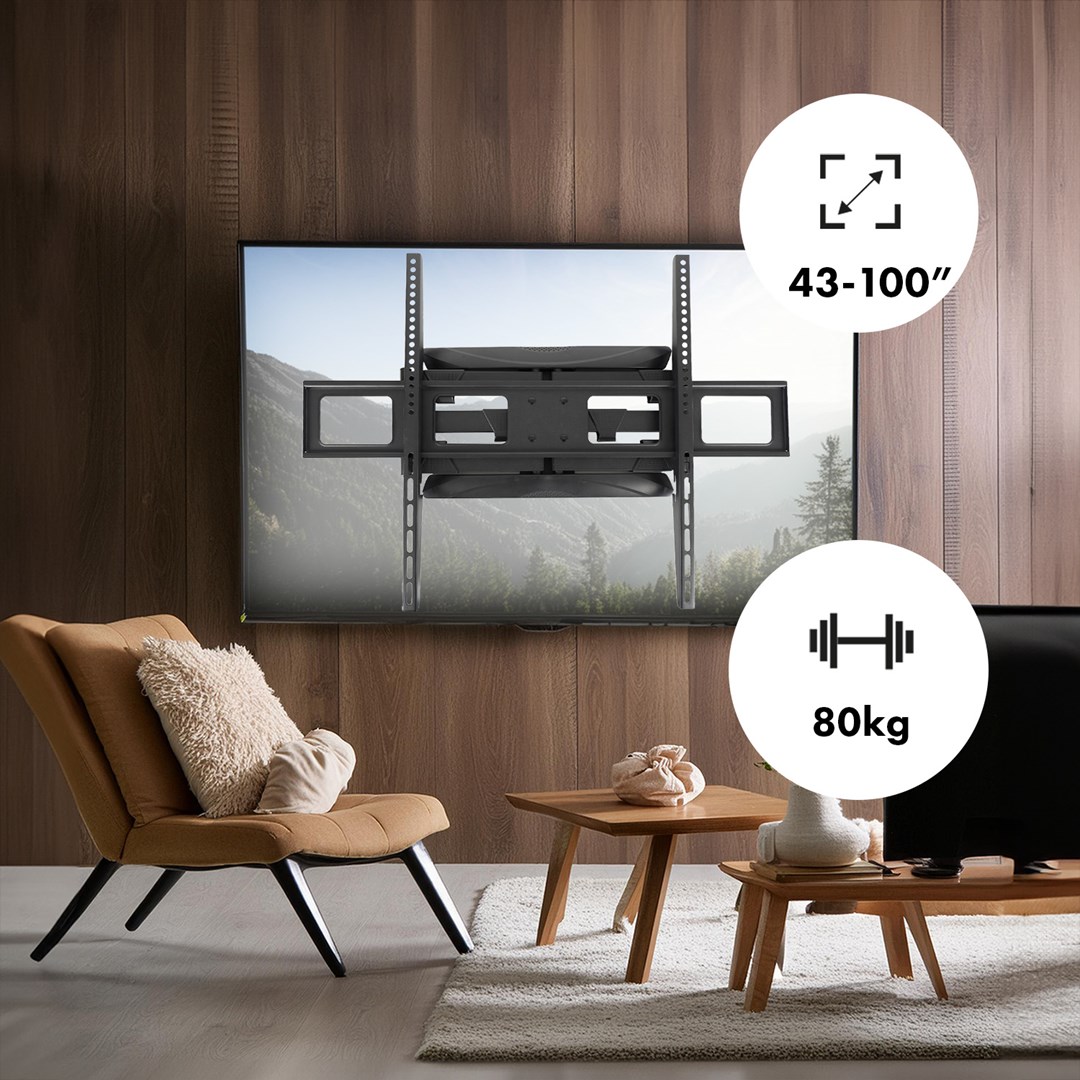 Mbajtëse muri për TV Maclean MC-423, 43-100", e zezë