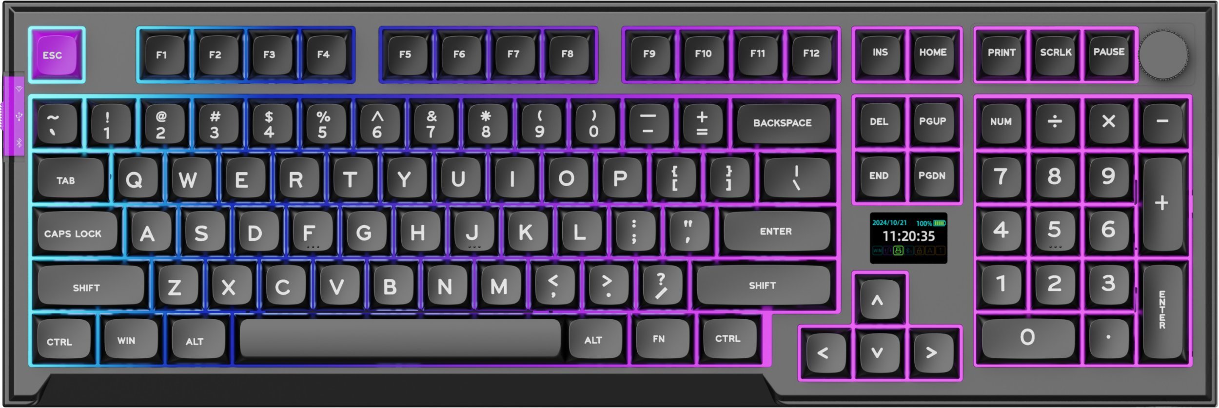 Set gaming PREYON Silent Claw Red Owl Falcon Speed XL, tastierë mekanike, maus wireless, mousepad XL, i zi