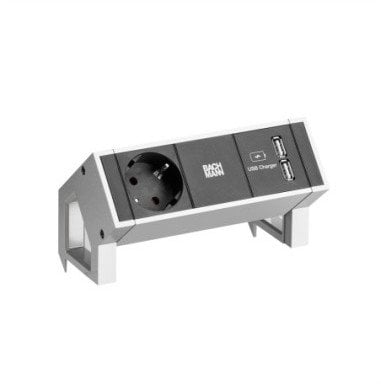 Zgjatues tavoline Bachmann DESK 2, 1x prizë CEE 7/3, 2x USB, 20cm, i zi