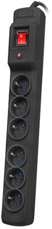 Kabllo vazhduese Armac Multi M6, 6x priza, FR, çelës, 10 m, e zezë
