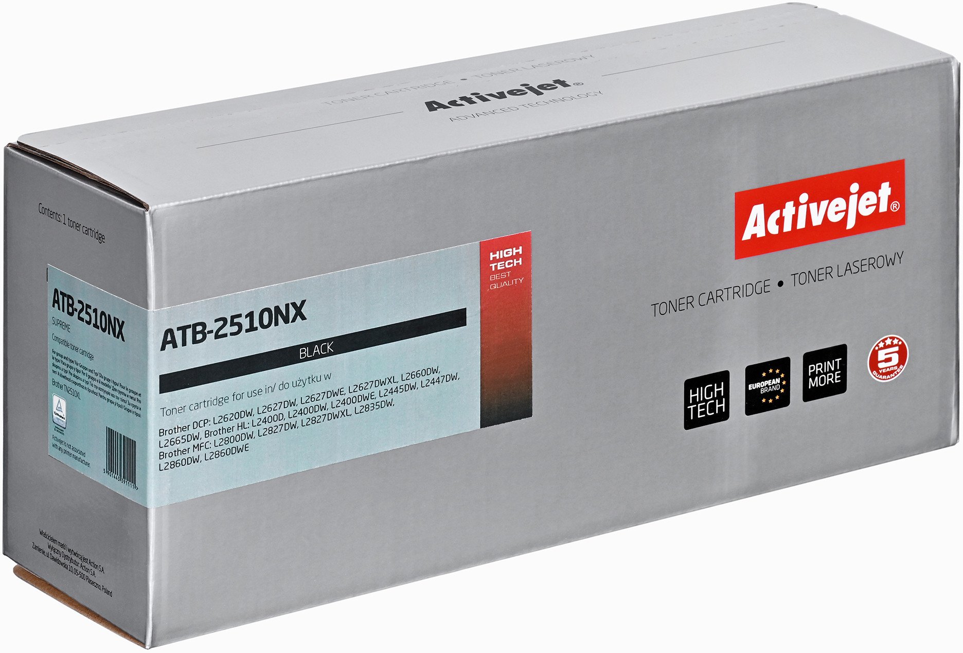 Toneri Activejet ATB-2510NX, zëvendësim për Brother TN2510XL, 3000 faqe, i zi