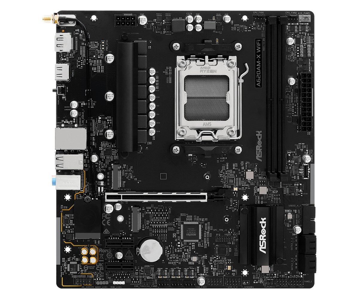 Pllakë amë ASRock A620AM-X WiFi, Socket AM5, DDR5, e zezë