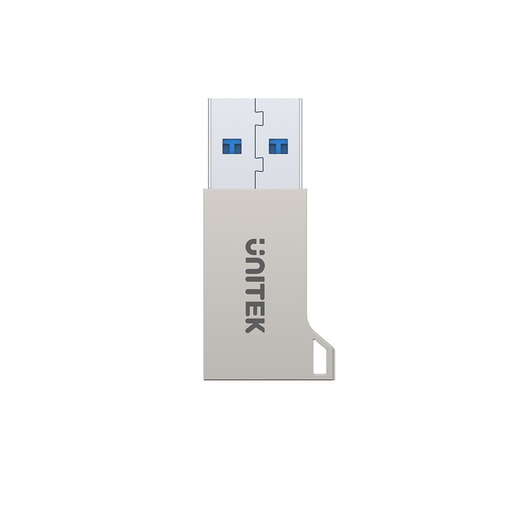 Adapter USB Unitek A1034NI, USB C në USB A, USB 3.1 Gen1, argjendtë