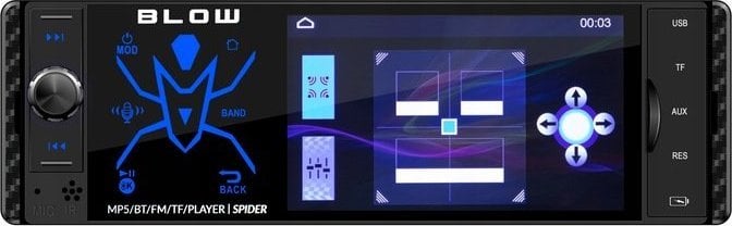 Radio makine Blow Spider 4CAL, 4", Bluetooth, RDS RGB, e zezë