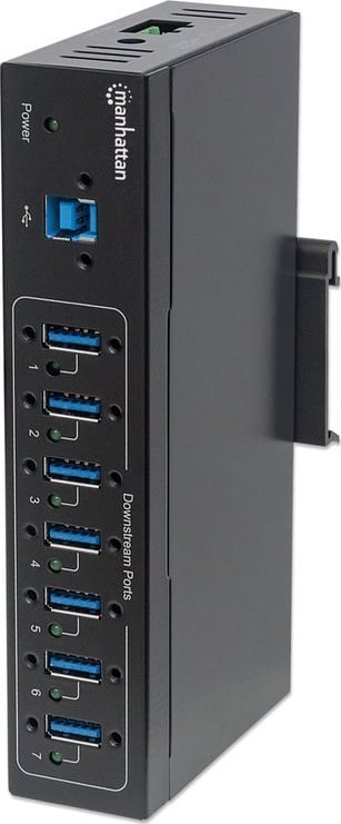 Hub USB Manhattan Industrial, 7 porta USB A, 5 Gbps, i zi