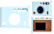 Këllëf silikoni LoveInstant LI00506 për Fujifilm Instax Mini EVO, material imitim lëkure, mbrojtje nga goditjet, blu