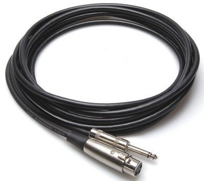 Kabllo mikrofonik Hosa Standard Hi-Z, XLR në 1/4", 3m, i zi